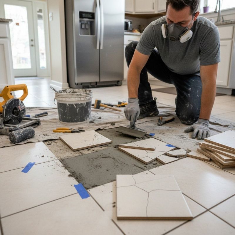 Local Broken Tile Replacement pros at work